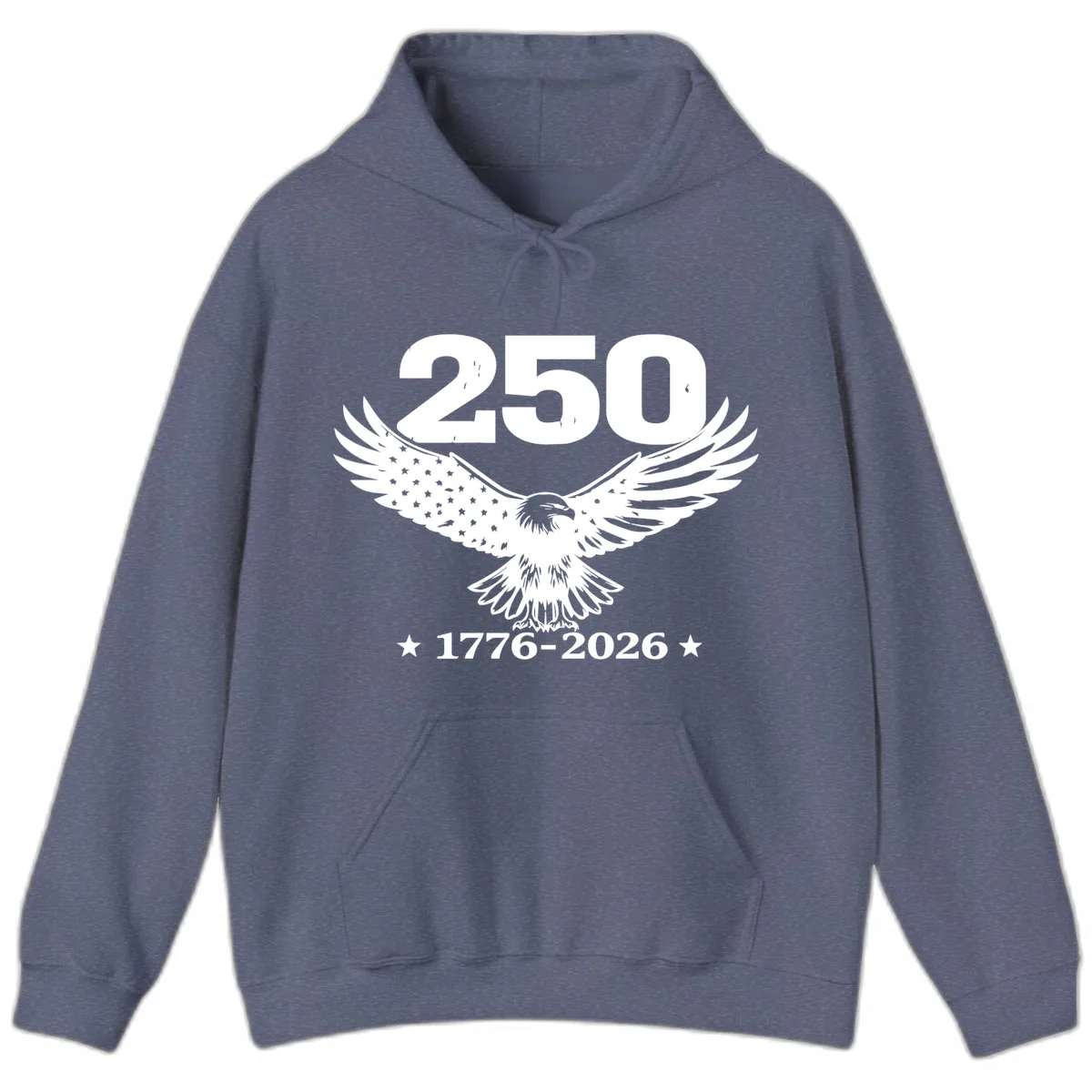 America 250th Anniversary Eagle Design Hoodie in Heather Navy